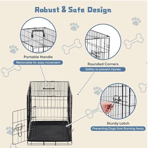 DUMOS 30 Inch Dog Crate, Foldable Puppy Small Medium Dog Cage Pet Kennel - Image 3