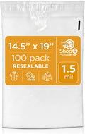 Shop4Mailers 14.5 x 19 Clear Plastic Poly Bags 1.5 Mil Self Seal Packaging by Shop4Mailers