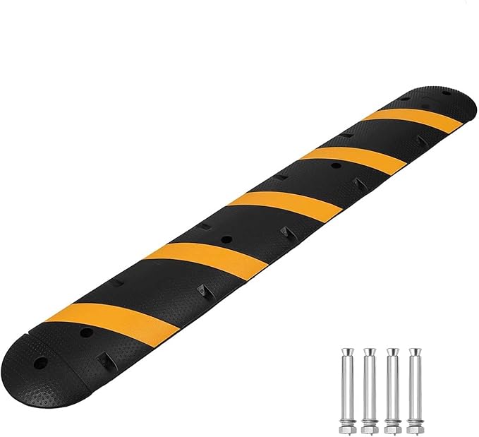 1 Pack 6FT Speed Bumps for Road, Heavy Duty 25, 000 Lbs Capacity Traffic Rubber by MERXENG