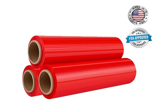APQ 4 Rolls of Blown Hand Stretch Film 18" x 1500'. Red Hand Stretch Wrap - Image 5