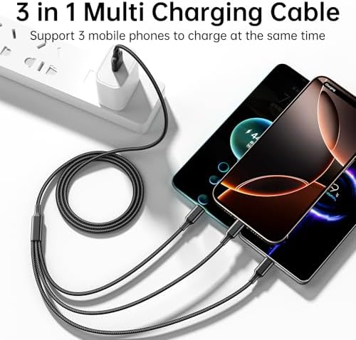 Travel Essentials Multi USB Charging Cable 3A, (2Pack 6.6FT) Charging Cable - Image 3