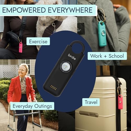 She’s Birdie 3.0 New Version – The Original Personal Safety Alarm for Women by Women–Loud Siren, Flash Light and Rechargeable Battery in a Variety of Colors (Charcoal Black) - Image 5