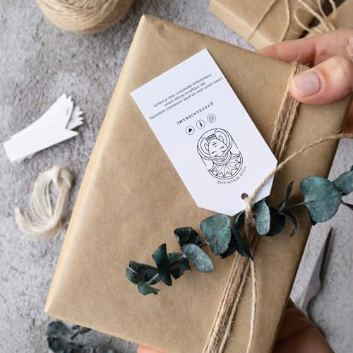 100 Pcs Personalized Hang Tags for Business - Custom Tags with Logo & Text - Customized HangTags for Handmade Items Wedding Business Use Clothing Tag Price Tag Jewelry Labels - Image 7