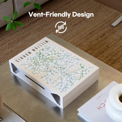 Book Shape Decorative Cable Management Box - Expandable Cable Organizer Box with Magnetic Closure for Home & Office (William Morris, Slim) - Image 2