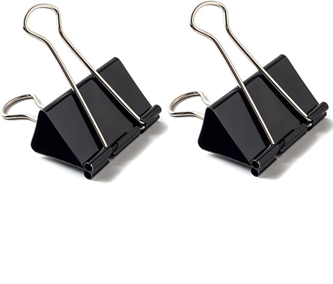 Coideal Black Binder Clips Medium, 1.25 Inch Black Metal Paper Clips 24 Pcs by Coideal