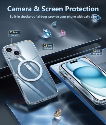 FNTCASE for iPhone 15 Plus Case Clear Magnetic Compatible with Magsafe - Image 4