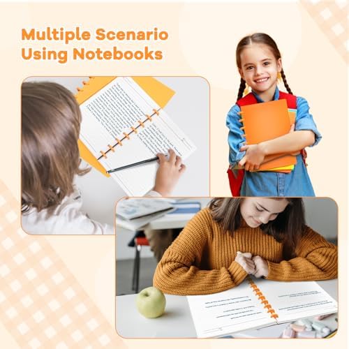 Discbound Notebook, 8-Disc Disbound Planner with Removable Pages, 180 Pages Spiral Notebook, Poly Cover Discbound Planner for Work, Travel, Note Taking(With Index Sticker),Orange,A4 - Image 6
