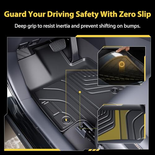 Floor Mat Replacement for 2019-2025 RAV4 ((Include Hybrid) Floor Mats All-Weather TPE Car Floor Mat - Rubber Floor Mat for First and Second Row - Non-Slip Car Mat Accessories - Image 6