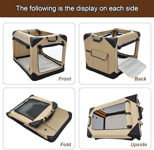 Garnpet Soft Dog Crate for Small Dogs, 4-Door Foldable Collapsible Dog Crate with Soft Sides, Indoor & Outdoor Travel Dog Kennel - Image 5