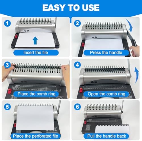 100PCS 21 Ring Plastic Comb Binding Spines 1/2 Inch Diameter - Image 4