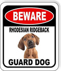 BEWARE RHODESIAN RIDGEBACK GUARD DOG Aluminum Composite Outdoor Sign 8.5" x10" Metal Security Notice for Yard, Fence, Porch, Property, and Business – No Trespassing, Warning, Attack Dogs, Protection by WorkHouseSigns