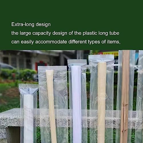 Flat Open 6x50 Inch (20-Pack) Extra Long Plastic Sleeves, Narrow Poster Bags, Plastic Blueprint Bags Waterproof Tube for Storage Clear - Image 3