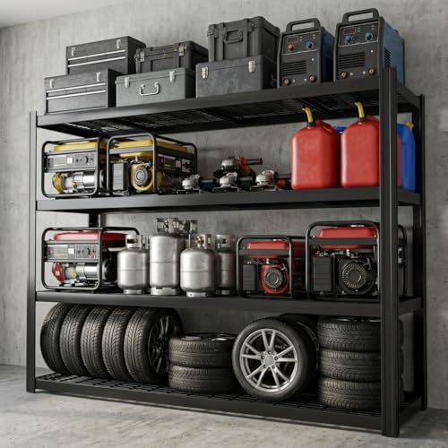 4-Tier Heavy Duty Garage Shelving, 8,000 lbs Capacity Adjustable Metal Storage Shelving Unit for Garage, Basement, Warehouse & Workshop, 71" W x 24" D x 71" H - Image 2