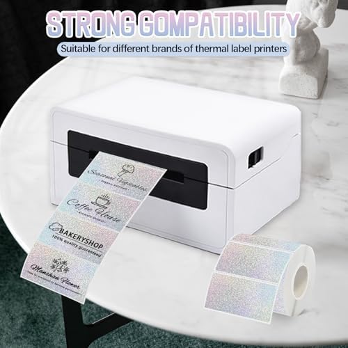 2''x1'' Holographic Direct Thermal Barcode Labels,Self-Adhesive Thermal Printer Stickers for Address Design DIY Logo Business（Dots） - Image 4