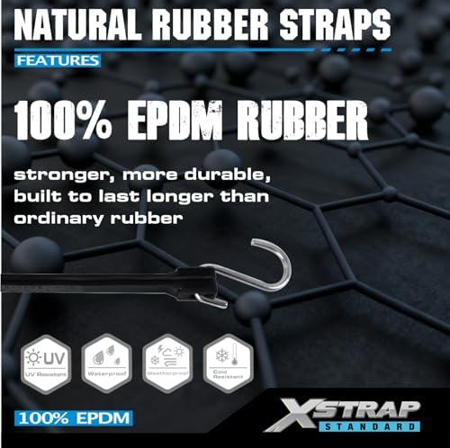 XSTRAP STANDARD 21" 100% EPDM Bungee Cords 20PK Natural Rubber Tarp Straps - Image 4