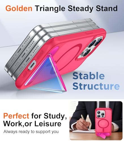 Temdan Magnetic Compatible with iPhone 15 Pro Case, [Built-in Invisible Kickstand][Compatible with MagSafe][Military Grade Shockproof] Slim Translucent Matte Phone Case for iPhone 15 Pro 6.1" - Image 4