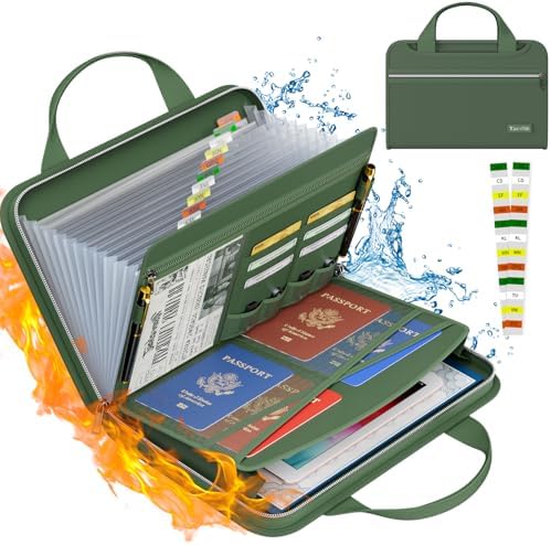 Accordion File Organizer, Fireproof Expanding File Folder with 13 Pockets by Tamfile