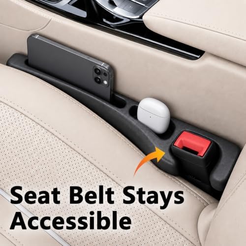 Car Seat Gap Filler, 2PCS Anti-Drop Seat Console Crevice Organizer, Black - Image 6