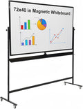 Large 72x40 Inch Mobile Whiteboard, Double-Sided Magnetic Dry Erase Board on by DexBoard