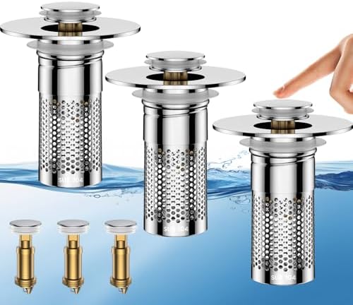 Bathroom Sink Drain Strainer,Universal Pop-Up Sink Stopper Hair Catcher by Mengine
