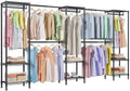 Higeego H11 Large Clothing Rack, Heavy Duty Closet Rack, Black by Higeego