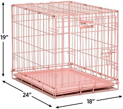 MidWest Homes for Pets Pink Fashion iCrate Starter Kit, 24-inch Dog Crate Bundle for Small Dogs, Includes Crate, Pet Bed, 2 Bowls and Privacy Cover - Image 4
