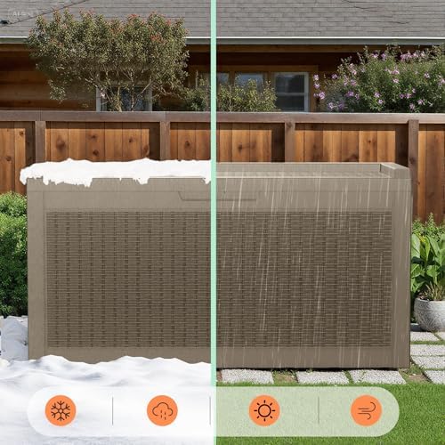 60 Gallon Outdoor Storage Box - Waterproof Resin Rattan Deck Bin for Indoor & Outdoor Use - Lockable & UV Resistant - Ideal for Package Storage, Patio Cushions & Gardening Tools, Brown - Image 6
