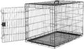 Amazon Basics Portable, Foldable Metal Wire Dog Crate with Removable Tray, Divider Panel, Easy to Assemble, for Large Dogs, 48 x 30 x 32.5 in, Black by AmazonBasics