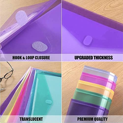 Sooez 48 Pack File Folders, Clear Poly Envelopes Plastic Folders A4 Pouch - Image 3