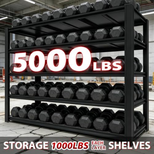 5,000 lbs Heavy-Duty Storage Shelves, 5-Tier Garage Shelving, Adjustable Shelving Units, Industrial Shelving, for Garage Storage, Garage Storage Shelves (5T-84H x 55.03W x 24D) * 3 - Image 4