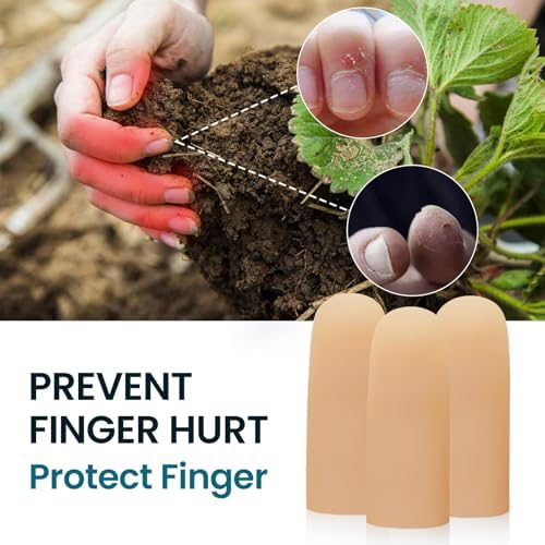 Povihome Finger Cots Protectors - Moisturizing Thumb and Finger Covers - Thickend Version - Elastic Cracked Silicone Finger Sleeves to Protect Cracked, Peel Finger and Other Finger Pain (Beige, 20PCS) - Image 5