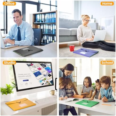 5 Pack 7-Pockets Expanding File Folder Accordion File Organizer, A4 Letter Size Paper Document Receipt Holder for School Office Supplies - Image 7
