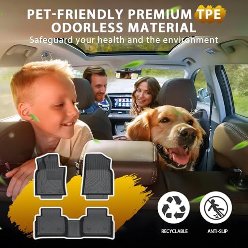 Powerty Floor Mats for Toyota Camry 2018-2024 FWD Only (Not Fit Hybrid or AWD) All Weather 3D TPE Anti-Slip Car Liners for 1st & 2nd Row Accessories - Image 3