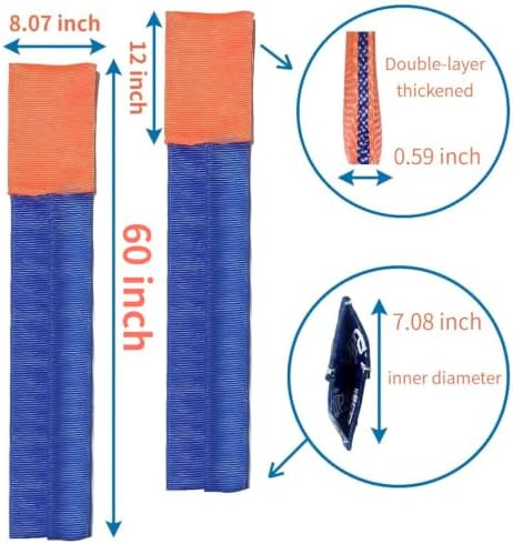 Forklift Accessories, Fork Covers, for forklifts 48"-60" long and 3"-7" wide, Made of Thickened Nylon to Prevent Scratching Goods, Suitable for Light-Duty Handling, Blue with Orange Fork Tips, 1 Pair. - Image 2