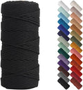 NOANTA Black Macrame Cord 3mm x 109yards, Cotton Rope Macrame Yarn by NOANTA