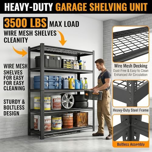 72" H X 48" W X 24" D Heavy Duty Garage Shelving Unit - Image 4