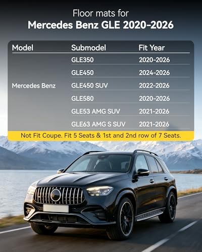 3W Floor Mats Fit for Benz GLE SUV 2020-2026 - Image 2