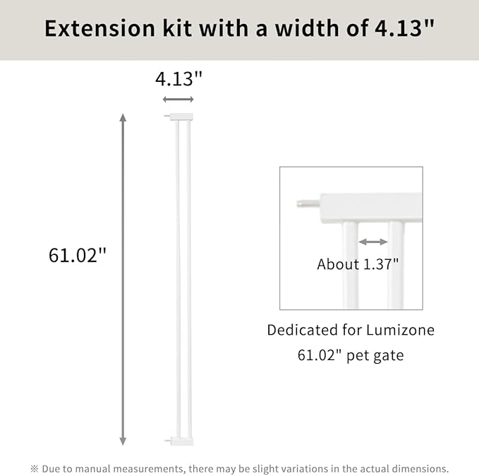 Lumizone Extra Tall Cat Gate Extension Kit 61.02" High Pressure Mounted 2025 - Image 3