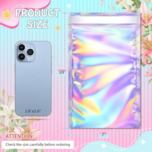 FUNFERY 7x10 in Holographic Mylar Poly Mailers Self Sealing Adhesive Bag - Image 7