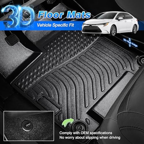 Corolla Floor Mats - Car Mats for Toyota Corolla 2020-2026 Sedan (Not Fit for Hatchback and Cross), All Weather Floor Mat for Corolla Accessories, Heavy Duty Rubber Mats, Car Accessories - Image 2