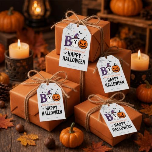 Halloween Gifts Tags, Happy Halloween Tags for Goodie Bags with Twine - Image 4