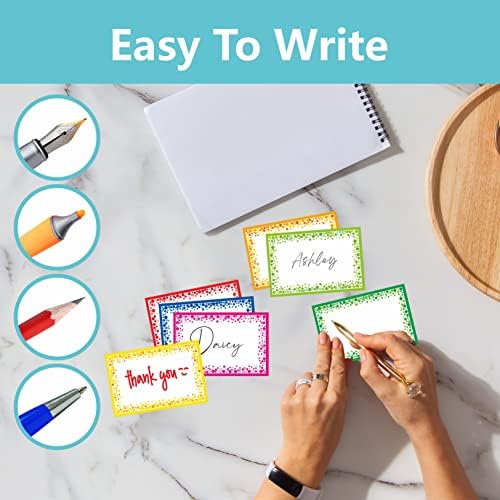 405pcs Name tag Labels, Colorful Name Badge with Permanent Adhesive Writable Name Tag Stickers for School Office Home (Each Measures 3" x 2") - Image 3