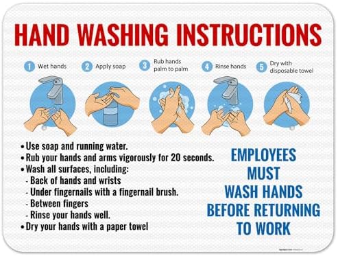 Employees Wash Hands Before Returning to Work Sign, by SigoSigns