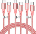 60W USB C to USB C Cable, 3 Pack 10ft Type C Fast Charger Cord (Pink) by CUGUNU