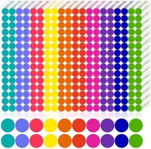 3000 PCS 1/2 Inch Colored Dot Stickers Round Color Coding Labels Circle Dots Labels Price Stickers Polka Circle Dots Sticker Label Sticker for Office, Classroom, Papers Etc by Dreecy