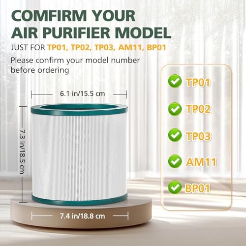 2 Pack TP01 Replacement Filter for Dyson Tower Purifier Pure Cool Link - Image 2