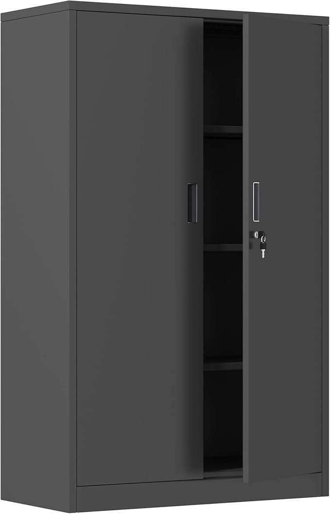 Metal Storage Cabinet with Locking Doors and 3 Adjustable Shelves, 53.5-Inch - Image 10