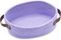 ABenkle Small Woven Basket with Handles, Mini Rope Storage Basket, Tiny Cute Shelf Basket, Oval Decorative Toys Basket for Nursery, Living Room, Empty Gift Basket, 9.4" x 5.9" x 3.9" - XS by ABenkle
