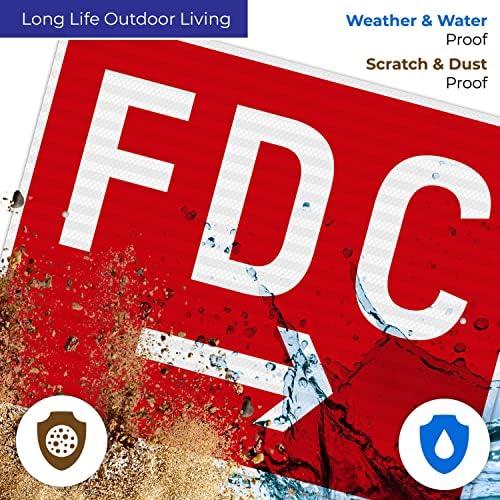 FDC Right Arrow Sign, Red Background, - Image 5