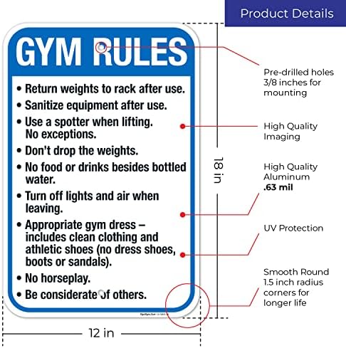 Gym Rules Return Weights to Rack After Use Sanitize Equipment After Use - Image 3